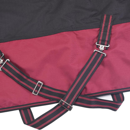 Close up view of the heavy duty stainless steel chest buckles on the LEAFOREST horse blanket