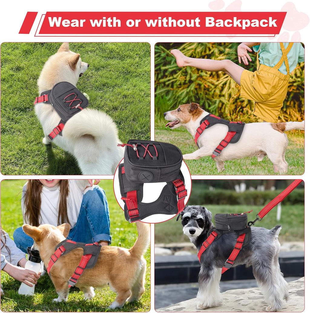 Reflective nylon webbing detailing on the premium lightweight outdoor puppy carrier vest.
