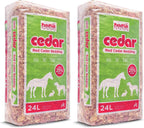 Red cedar pet bedding stacked for small animals