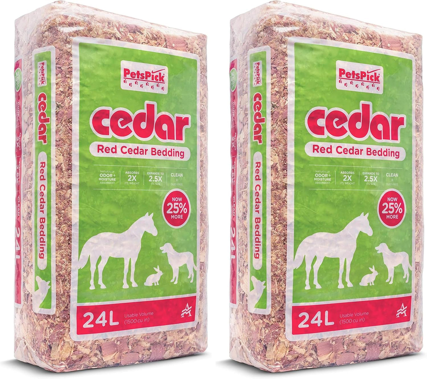 Natural red cedar bedding for small animal enclosure