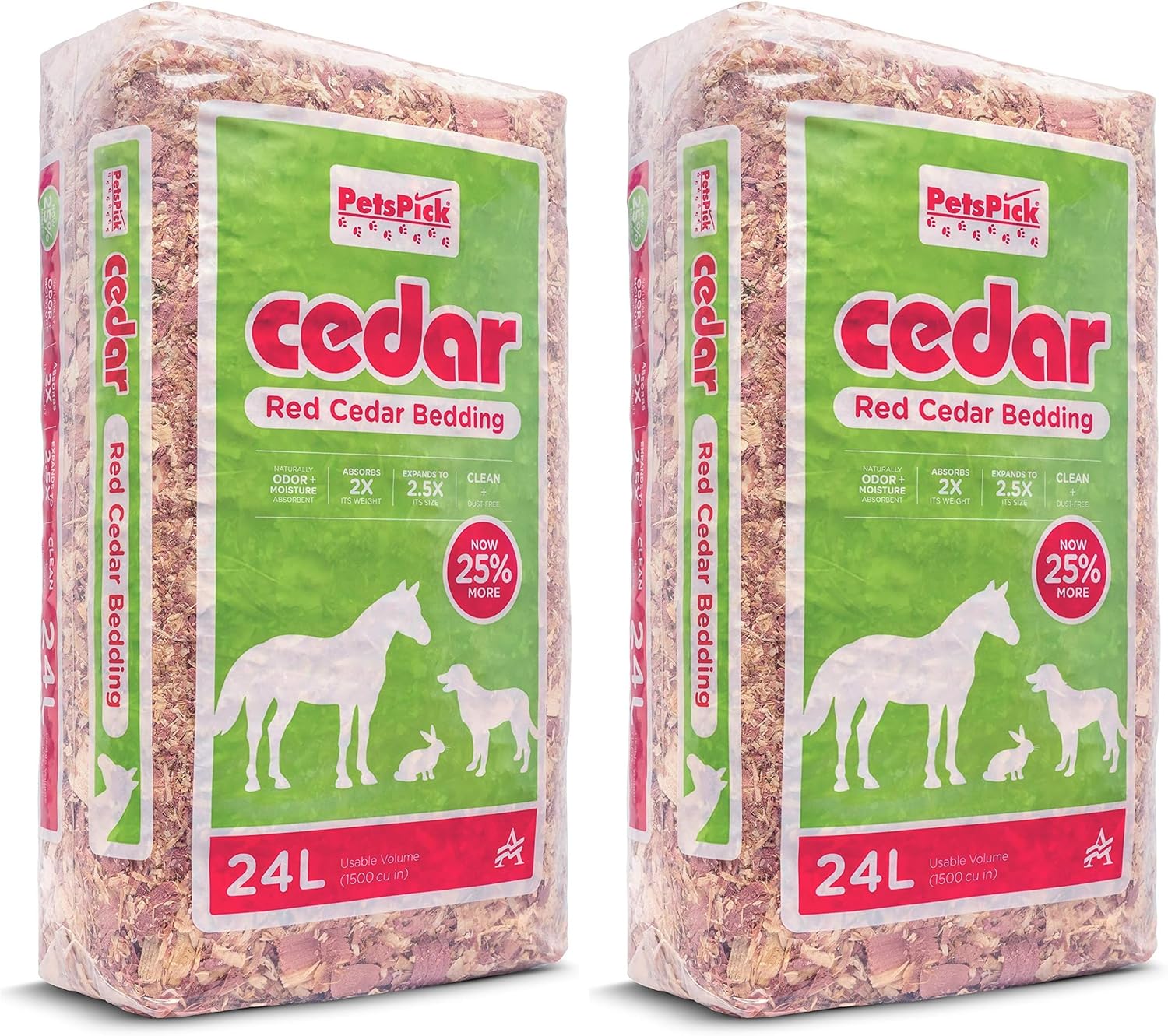 Red cedar pet bedding stacked for small animals