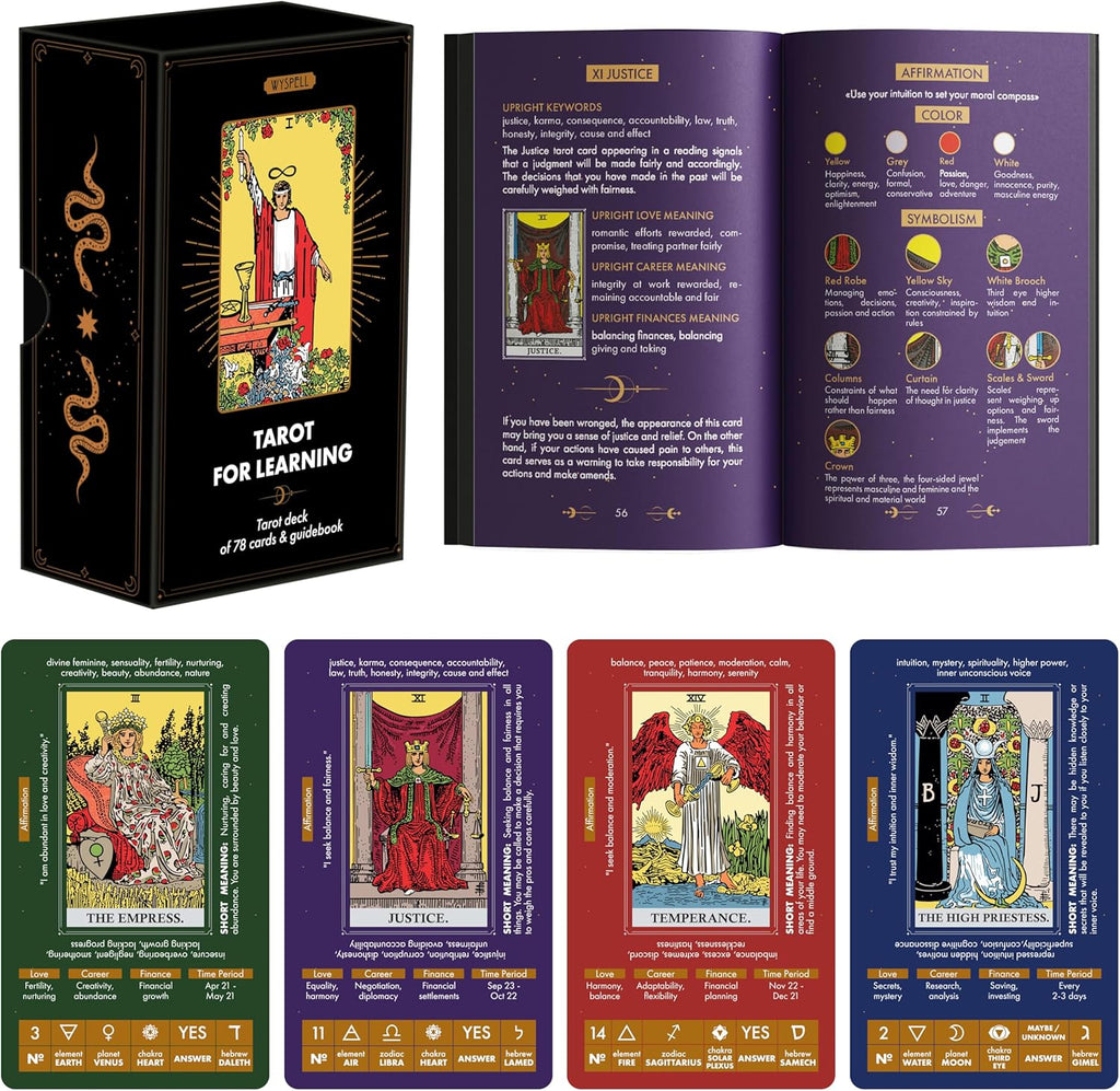 Wyspell Tarot for Learning beginner deck front view