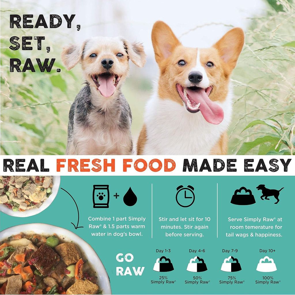 Nature's Diet grain free dog food for all life stages instructions side view