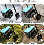 Compact space saving storage design of the folded pet scooper in a garage.