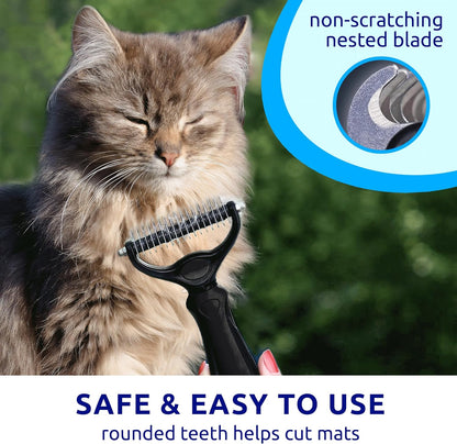 Pat Your Pet grooming tool with rounded stainless steel teeth