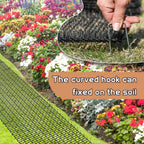 Hmyomina cat deterrent mat installed on garden soil