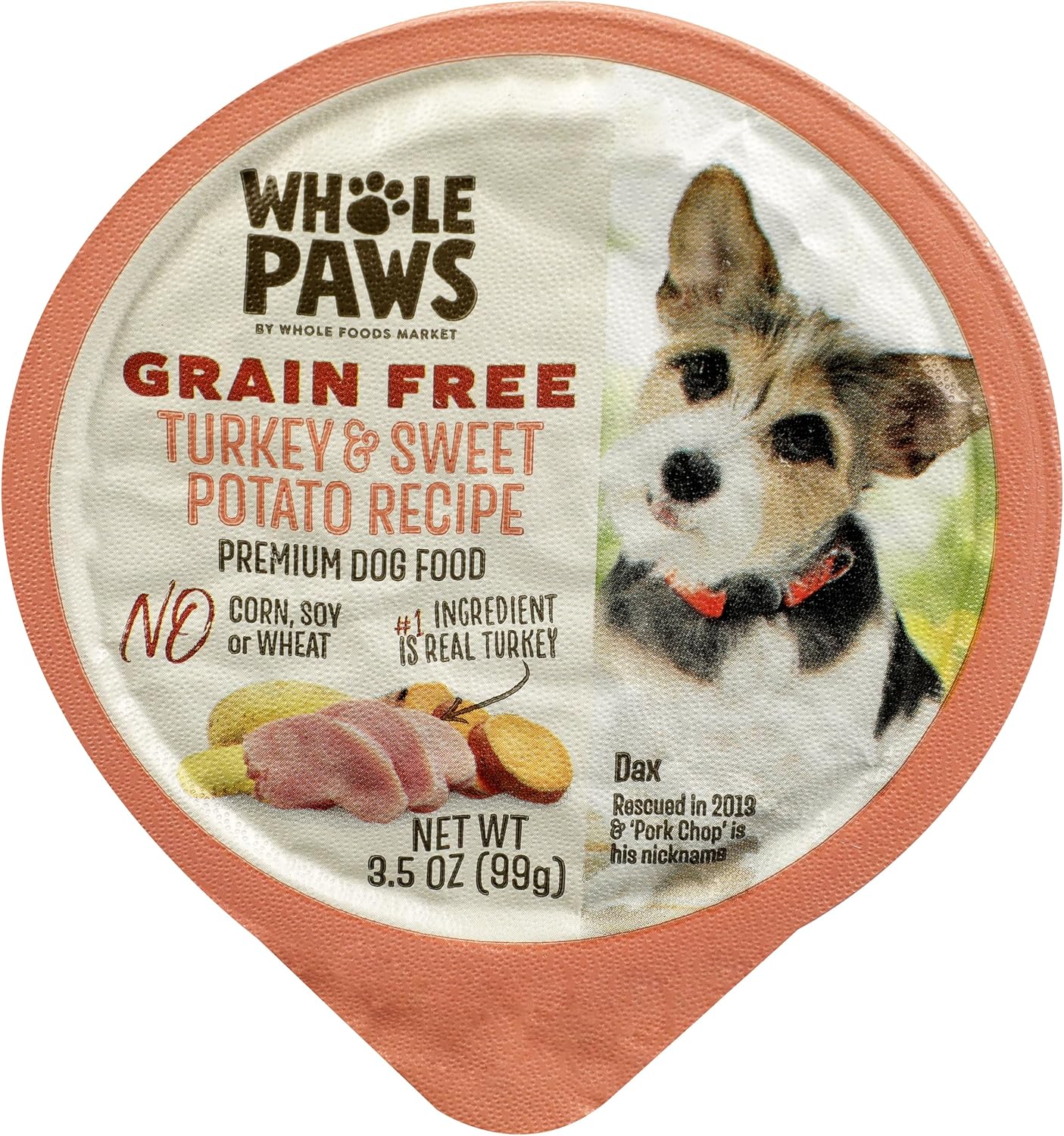 Safe non-BPA lined wet dog food container back view
