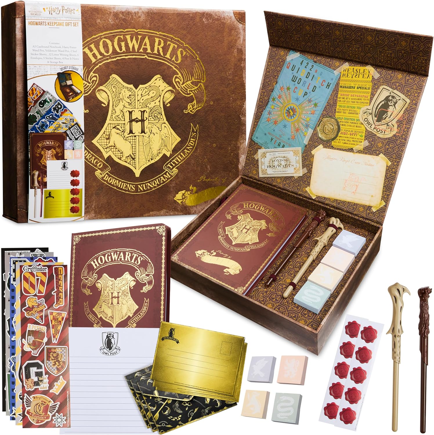Harry Potter stationery set in collectible Hogwarts storage box