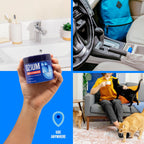 Ozium four point five ounce solid gel freshener side view detailing ingredients