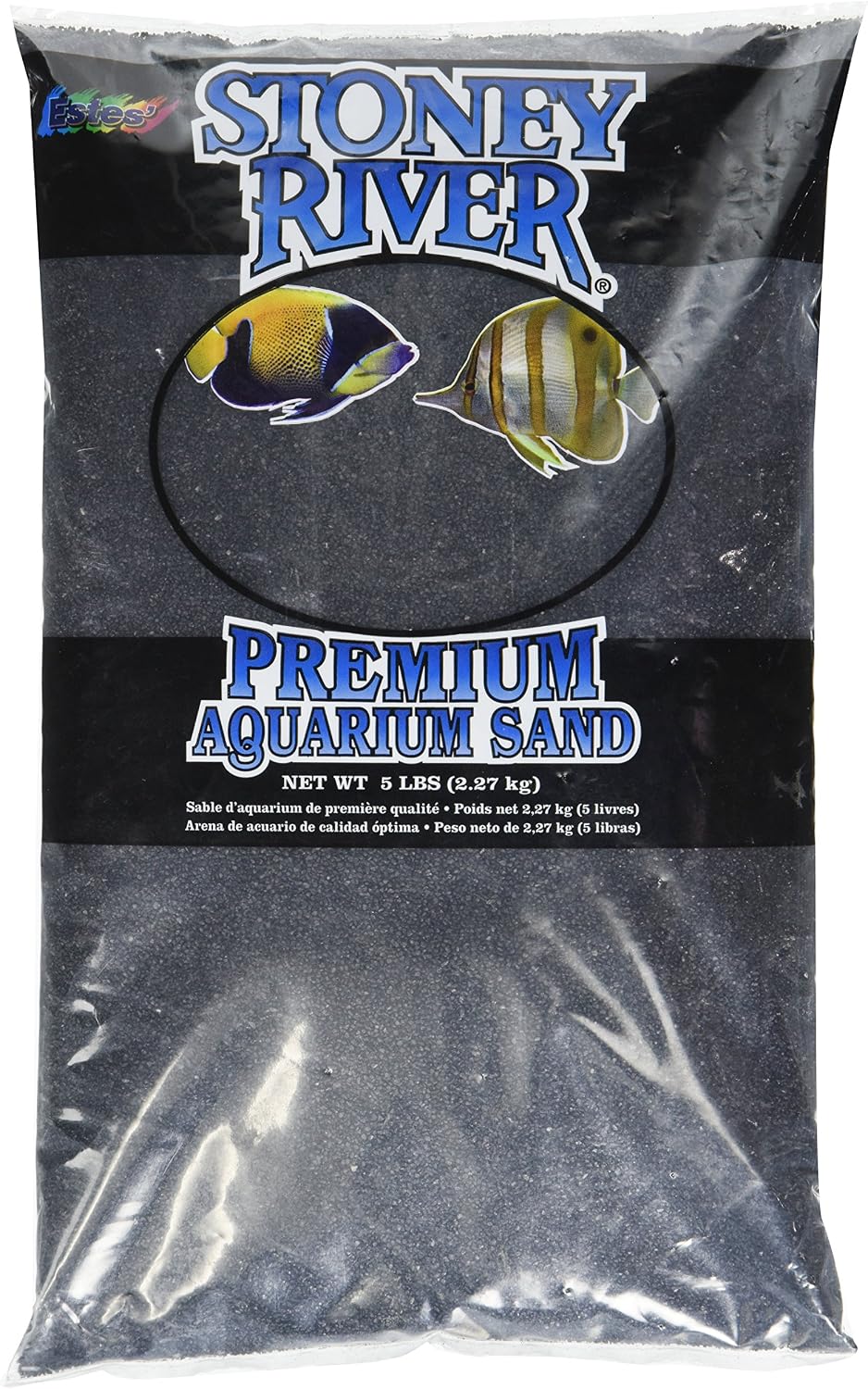 Estes Marine Sand Black 5 Pound bag front view aquarium substrate