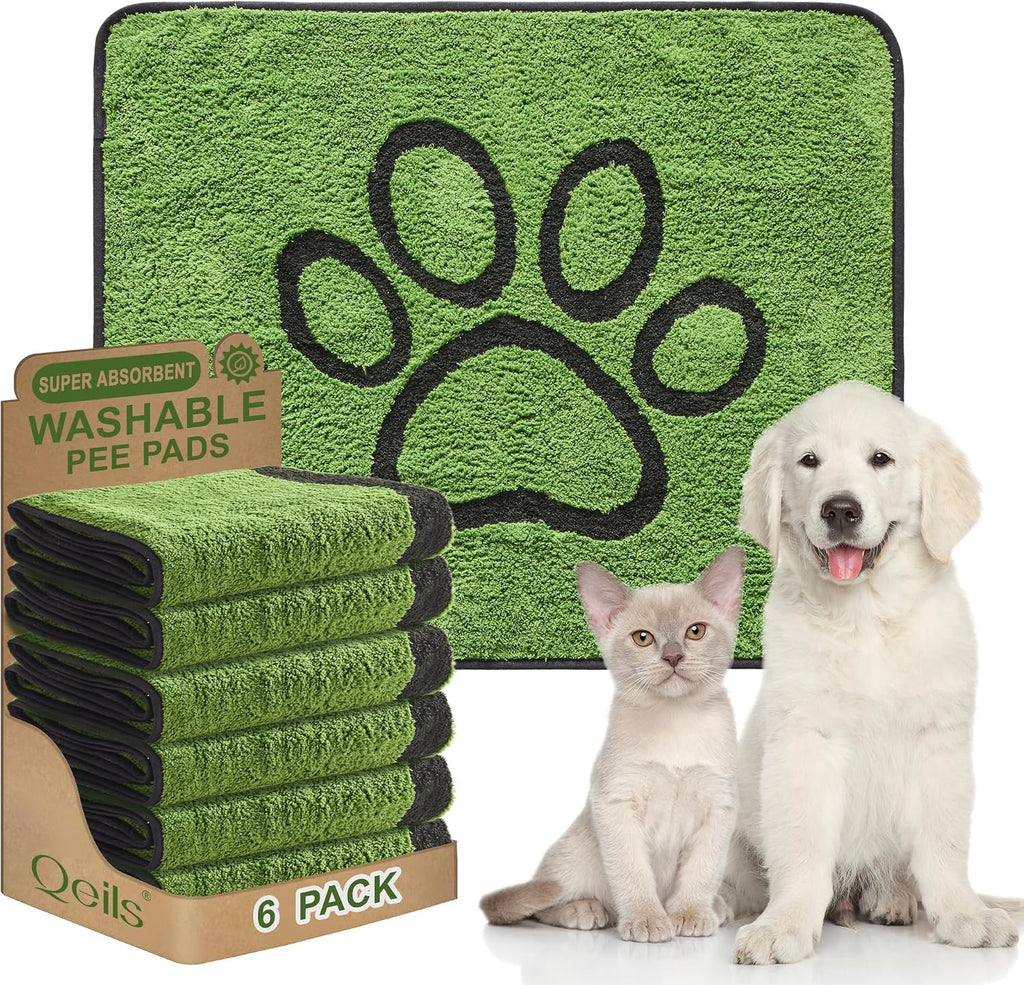 Qeils Reusable Dog Pee Pads, 2 Pack Super Absorbent & Leakproof Washable Puppy Pads with Soft Green Top Layer, for Potty Training, Crates, Couch, Car Seats & Pet Beds, 18"x24" - Image 10