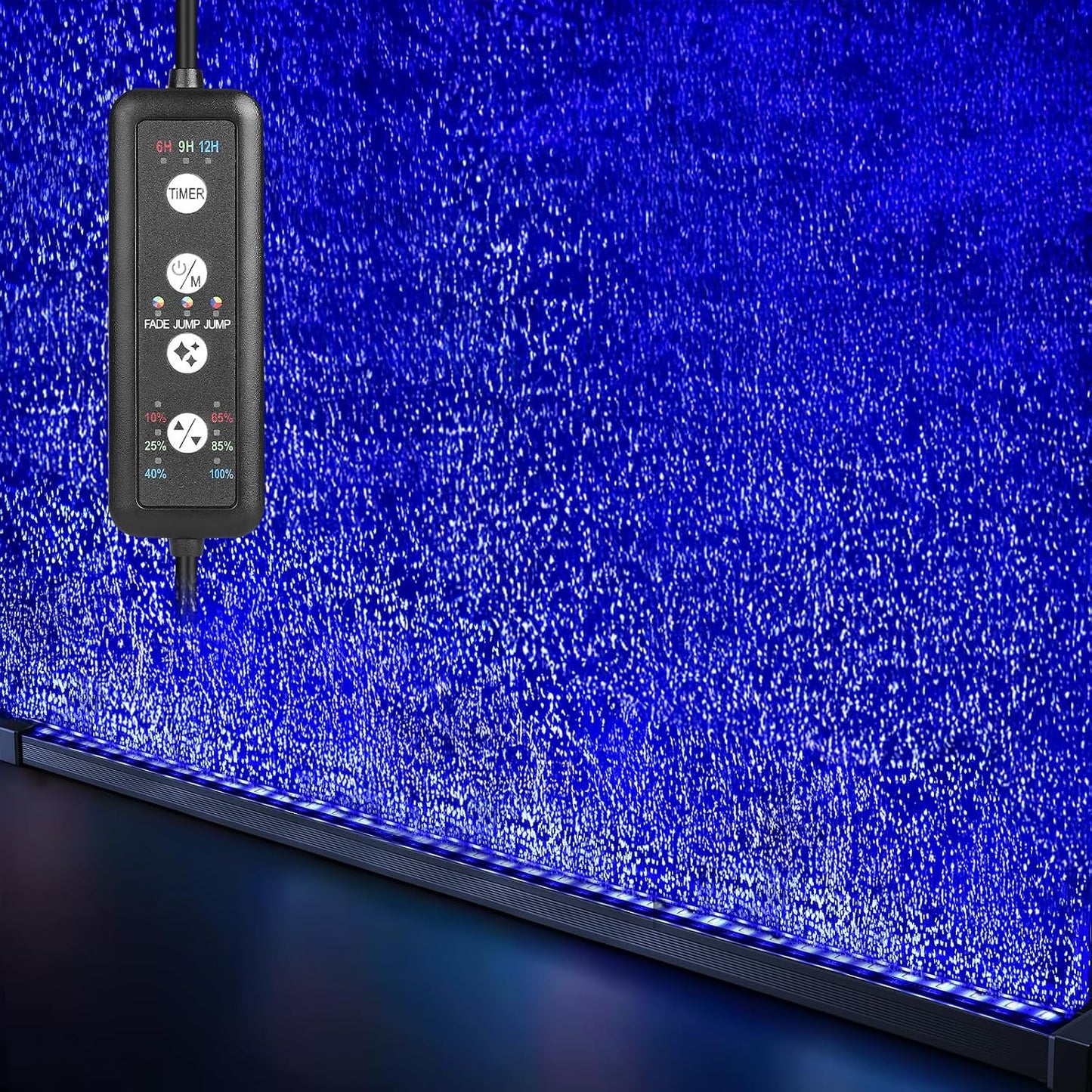 Fishkeeper Submersible Fish Tank Light 9W front view showcasing the LED light bar and integrated bubble holes.