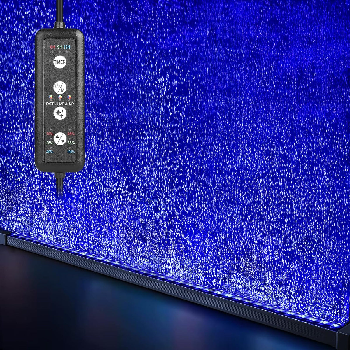 Fishkeeper Submersible Fish Tank Light 9W front view showcasing the LED light bar and integrated bubble holes.