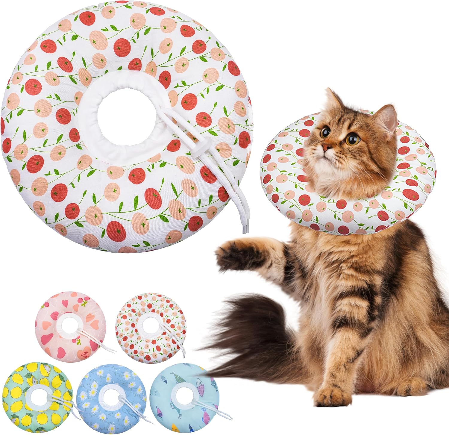 Seyezo Cat Cone Collar Soft, Adjustable Cat Recovery Collars Spay Cones to Stop Licking, Cute Donut E Collar After Surgery, Anti-Lick Recovery Elizabethan Collar for Kittens (Donut Pink, Small) - Image 14