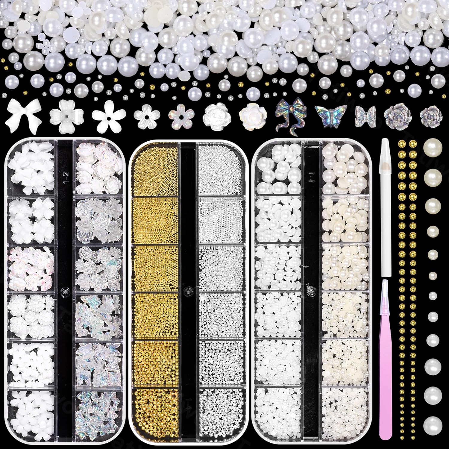Belicey 3D nail art charms kit front view in packaging