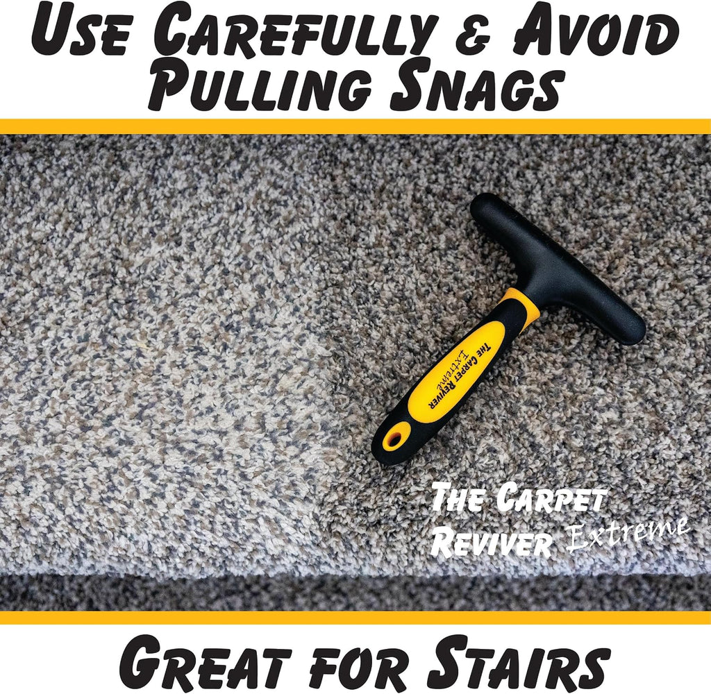 Using Johnny World Carpet Reviver to lift matted carpet pile