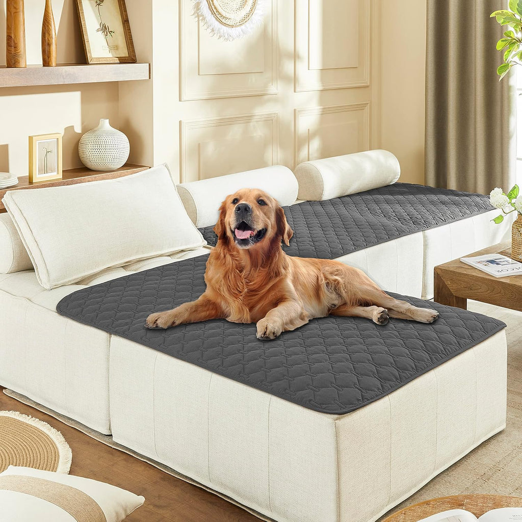 gogobunny 3X Stronger Waterproof Pet Blanket, Scratch Proof Furniture Protector for Dogs Cats, Reversible Cover 52x82 Inch, Dark Beige - Image 15