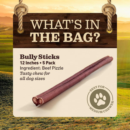 Ever Farm natural beef dog treats twelve inch five pack display