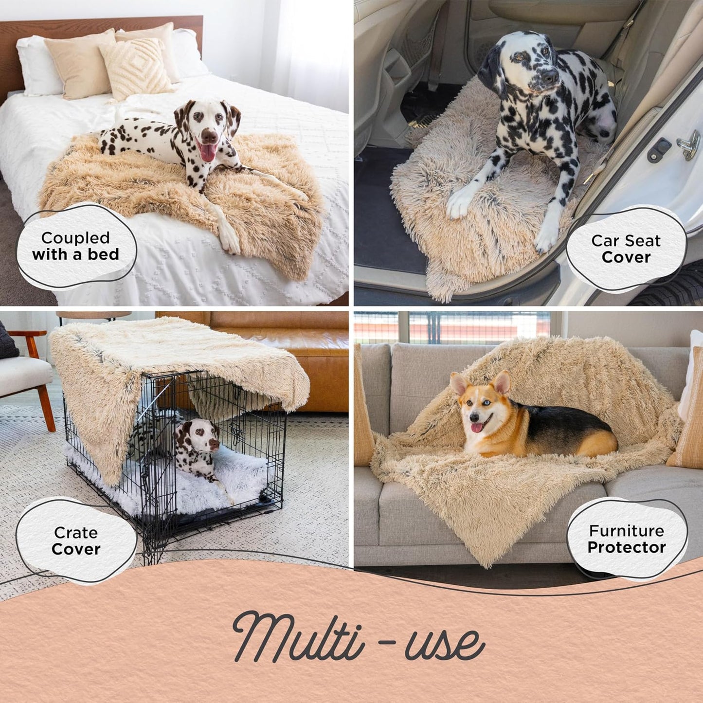 Best Friends by Sheri luxury shag pet throw spread over a living room sofa