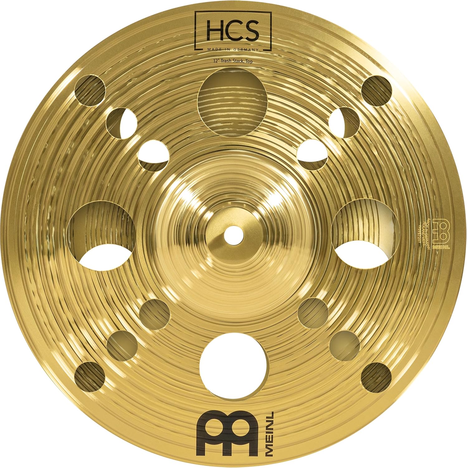 Meinl Cymbals HCS twelve inch trash stack pair front view on drum set