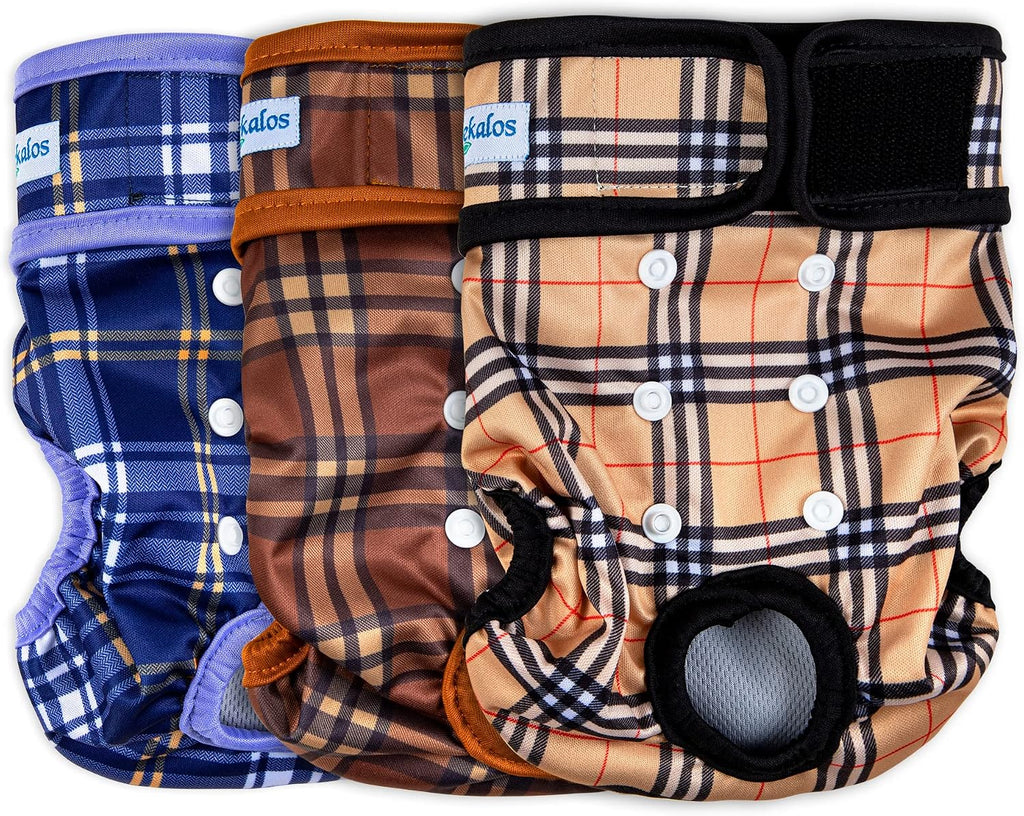 Washable dog sanitary pants pack packaging display highlighting authentic imported quality.