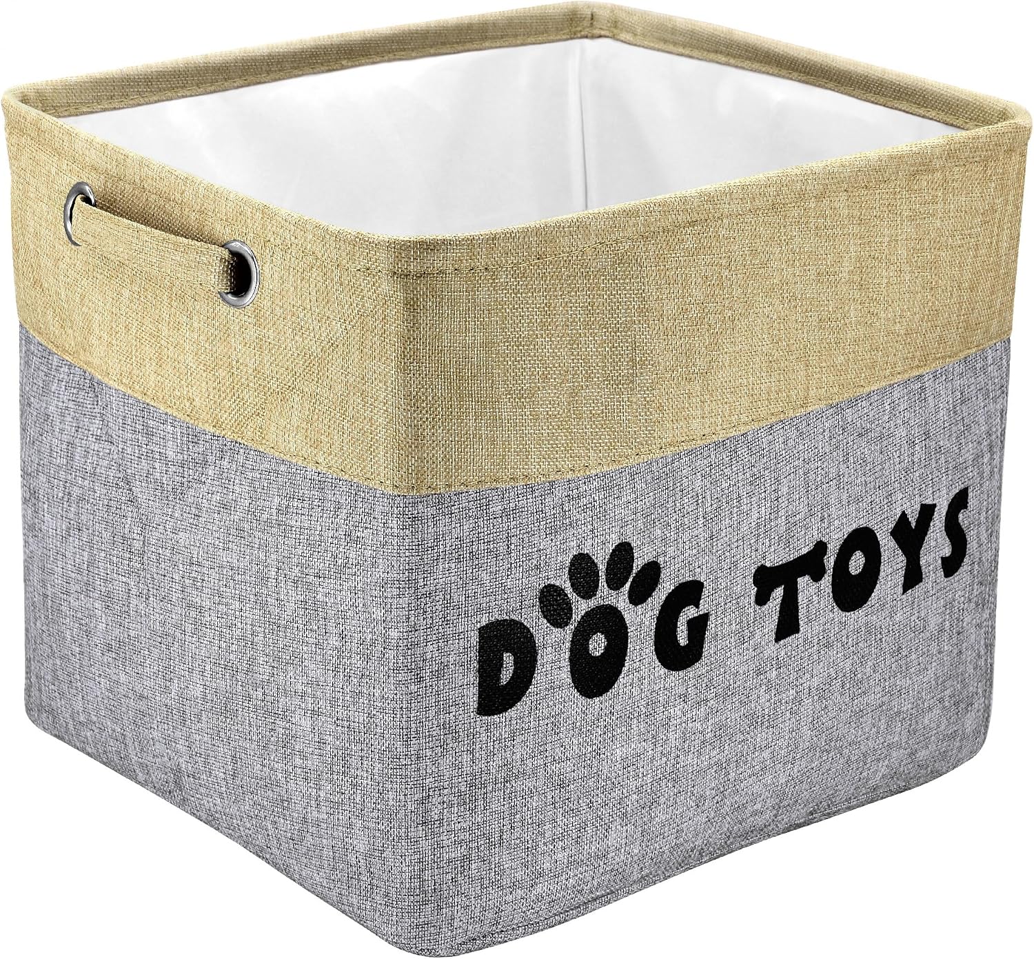 PET ARTIST Dog Toy Basket, Collapsible Dog Toy Bin Box with Comfortable Handles, Large Pet Toy Storage Basket Organizer for Accessories, Toys,Coat & Clothing,Blanket Leash (Brown, M:15"x11"x9") - Image 12