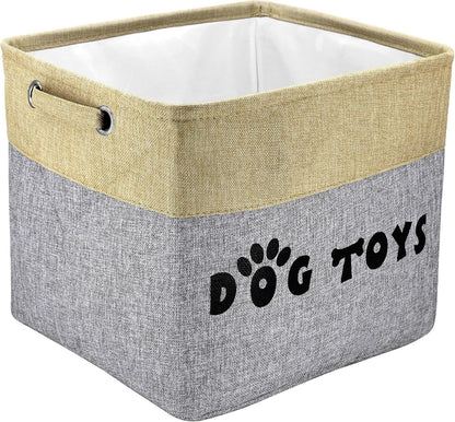 PET ARTIST Dog Toy Basket, Collapsible Dog Toy Bin Box with Comfortable Handles, Large Pet Toy Storage Basket Organizer for Accessories, Toys,Coat & Clothing,Blanket Leash (Brown, M:15"x11"x9") - Image 12