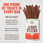 Rocco & Roxie soft beef jerky stick close up