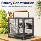 VIVOHOME 19 Inch Wrought Iron Travel Bird Cage for Cockatiel Parakeets - Image 3