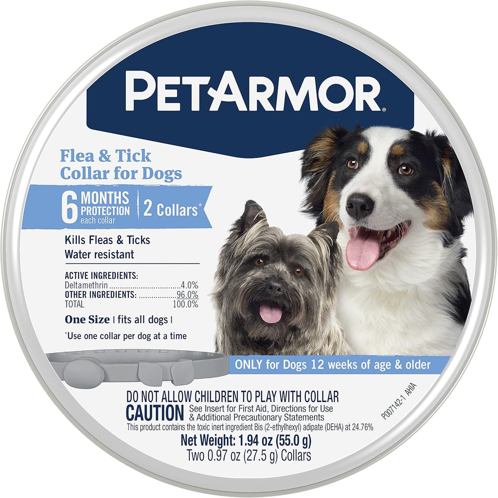 One size fits all PetArmor flea collar for dogs side profile