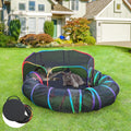PLITTPETTS outdoor cat enclosure rainbow mesh tent and tunnel front view