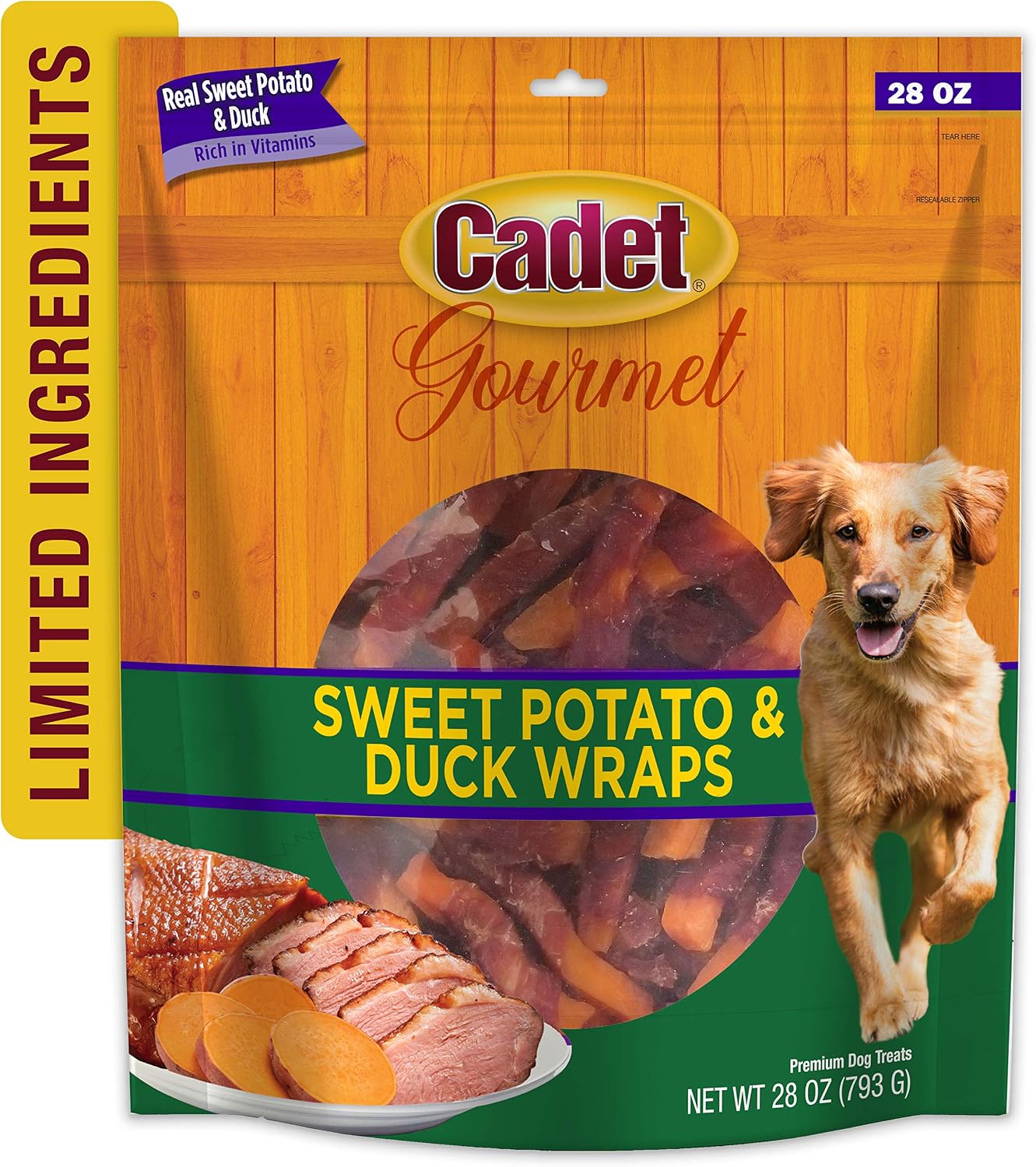 Cadet Gourmet Sweet Potato & Duck Dog Treats Wraps - Healthy & Natural Sweet Potato & Duck Dog Training Treats for Small & Large Breeds - Inspected & Tested in USA (28 oz.) - Image 9