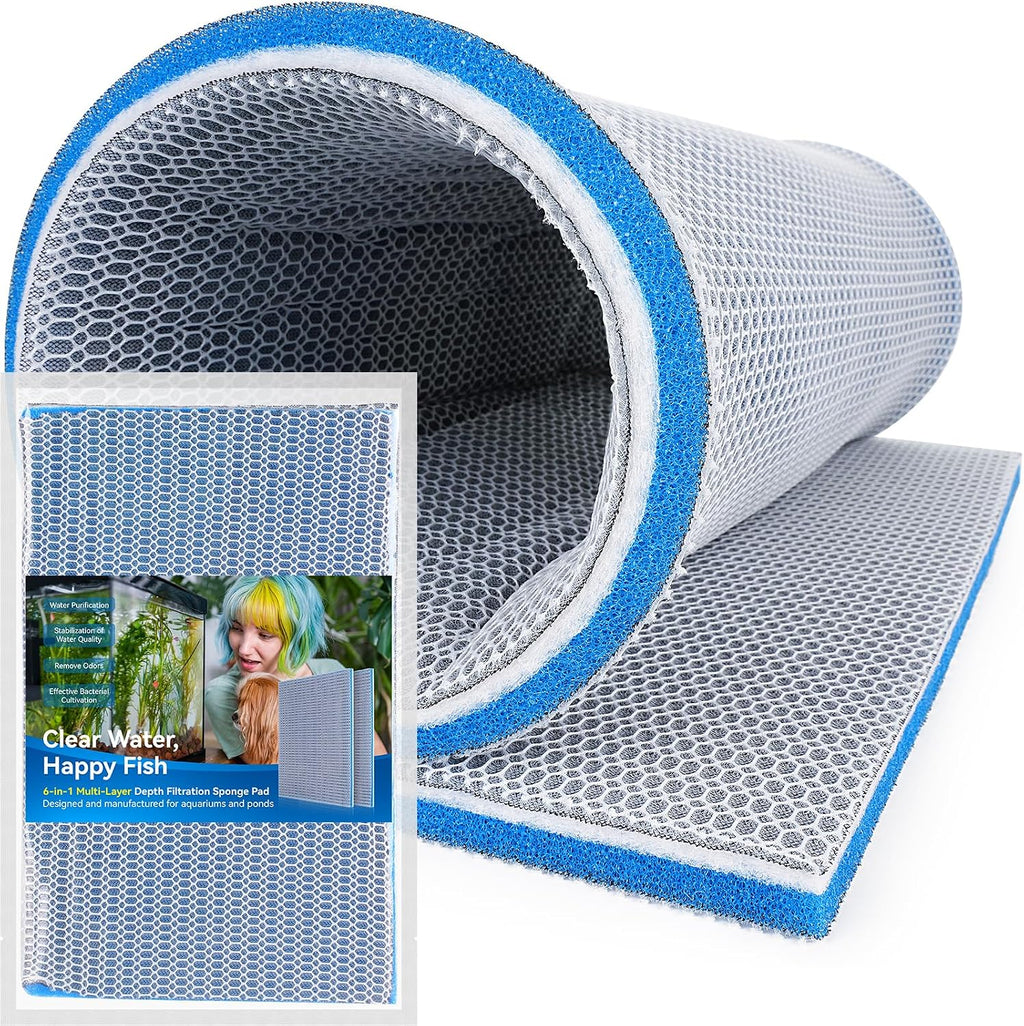 Borlech eight layer aquarium filter pad front view showcasing multi layer mechanical filtration media.