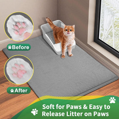 GRELY non slip base texture preventing the pet rug from sliding.