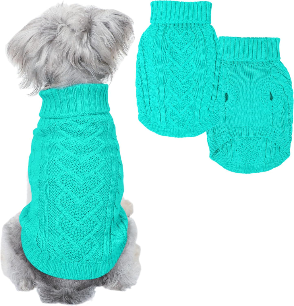 Dog Sweaters for Small Dogs Knit Small Dog Sweater Warm Winter Dog Clothes Girl Turtleneck Puppy Sweater Sleeveless Chihuahua Clothes for Cold Weather Solid Stretchy Pet Cat Outfit (Rose, S) - Image 10