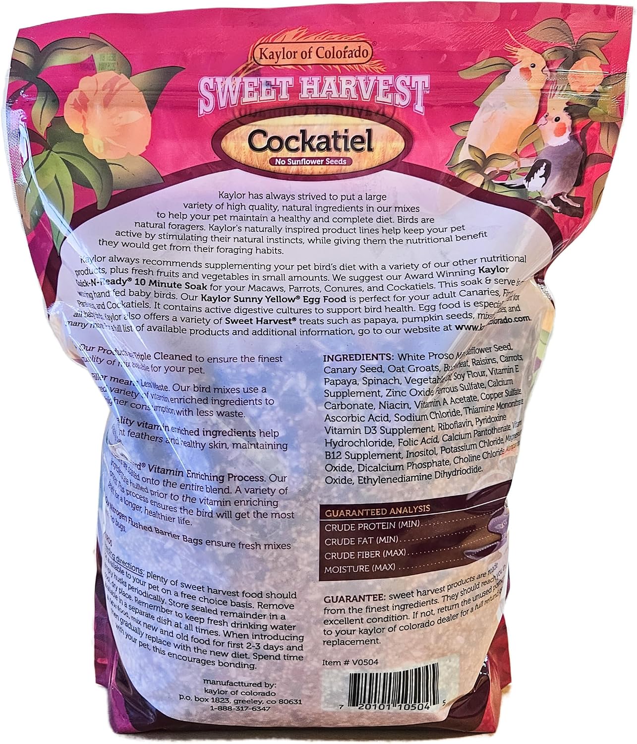 Close up of Sweet Harvest premium seed mix for birds