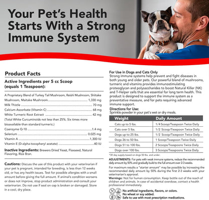 Authentic USA imported pet immunity booster featuring turkey tail and reishi mushroom blend