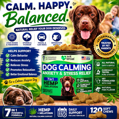 Close up of Vet Treat calming chews ingredients label
