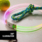 Nite Ize NiteHowl Max illuminated in Disc-O Select color changing mode showing red green and blue options