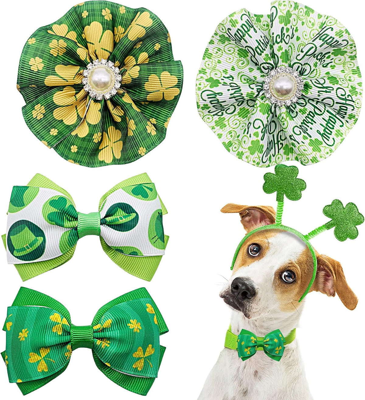 PET SHOW 4pcs Small Dogs Collar Flowers and Bows Charms For Festival Holiday Party Cats Rabbits Slides on Collars Leashes Puppies Medium Dog Collar Attachment - Image 11