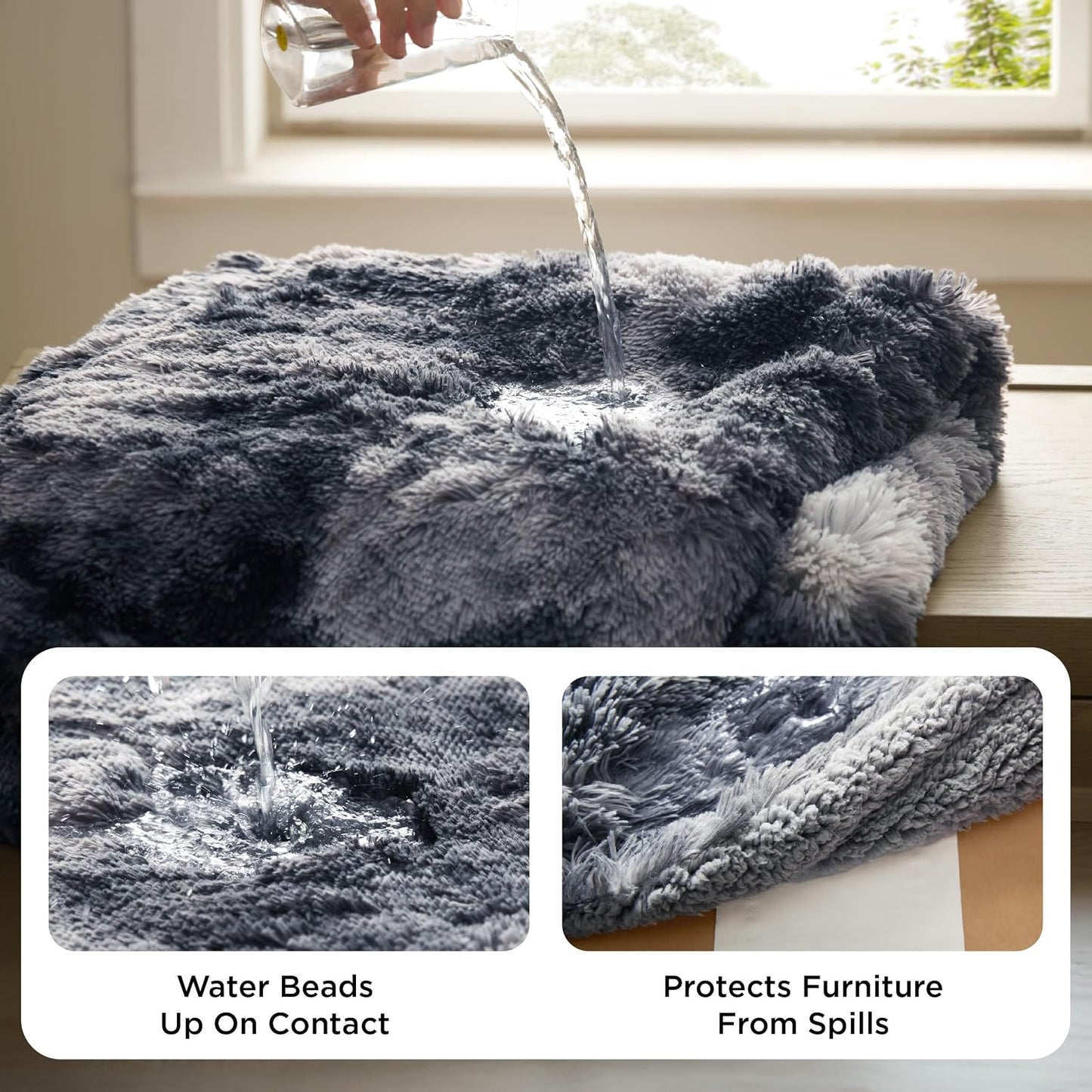 Bedsure extra large dog blanket reversible sherpa fleece backing texture close up.