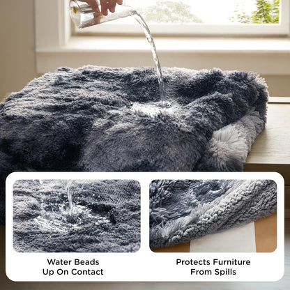 Bedsure extra large dog blanket reversible sherpa fleece backing texture close up.
