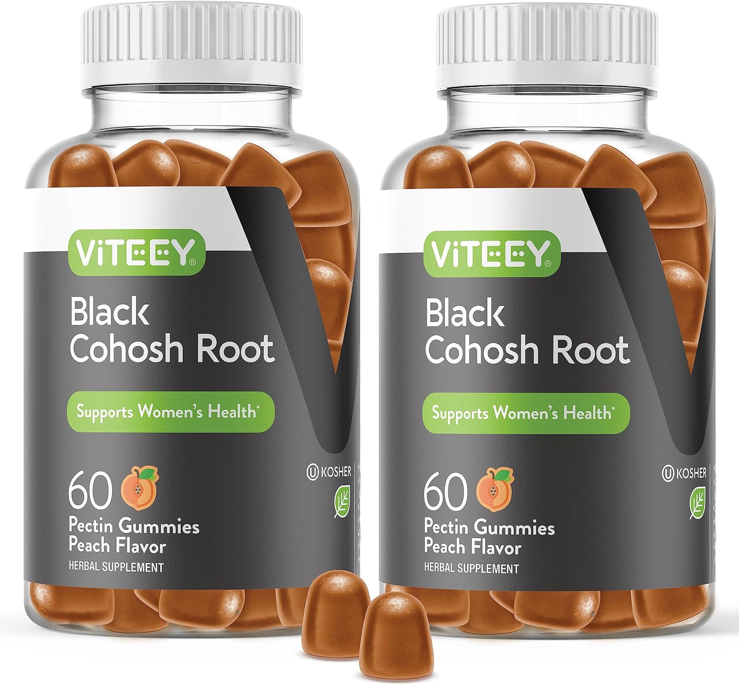 Viteey Black Cohosh Root Gummies bottle front view for menopause relief