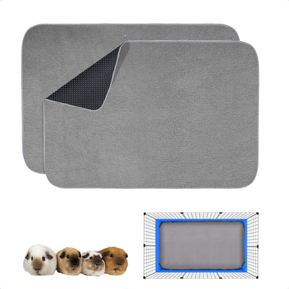 Guinea Pig Cage Liner, 4 Pack - Washable, Reusable, Leakproof Fleece Bedding Pads for Small Animals with Anti-Slip Bottom - for 15''X29'' Area, Gray - Image 15