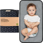 KeaBabies Swift Portable Diaper Changing Pad in Black Geo front view