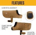 Carhartt dog chore coat quilted lining and corduroy collar detail
