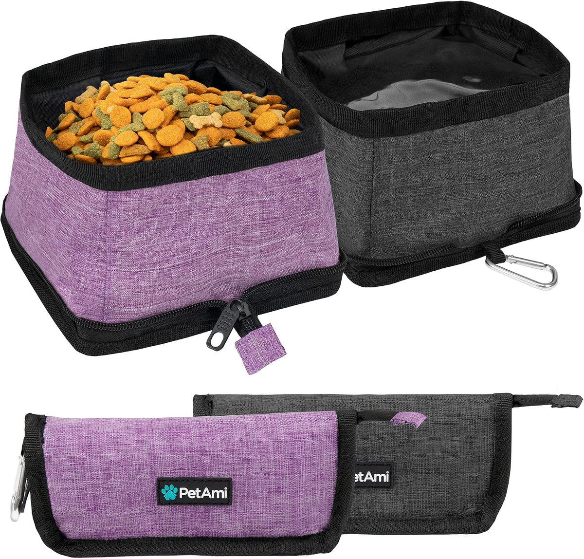 PetAmi Collapsible Dog Bowls 2 Pack, Food and Water Bowls Travel Set, Portable Pet Dish No Spill, Foldable Lightweight BPA Free Leakproof Bowls, Camping Hiking Walking Outdoor Gear Accessories, Blue - Image 11