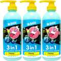 Mr. Bubble Berry Smooth 3-in-1 Body Wash Shampoo and Conditioner 3-pack front view for gentle kids bath time.