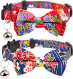 Collar for Cat Pet Breakaway with Bell Bowtie Detachable Bow Adjustable Safety Kitten Puppy Girl Boy 2pcs Flower-Blue & Yellow - Image 12