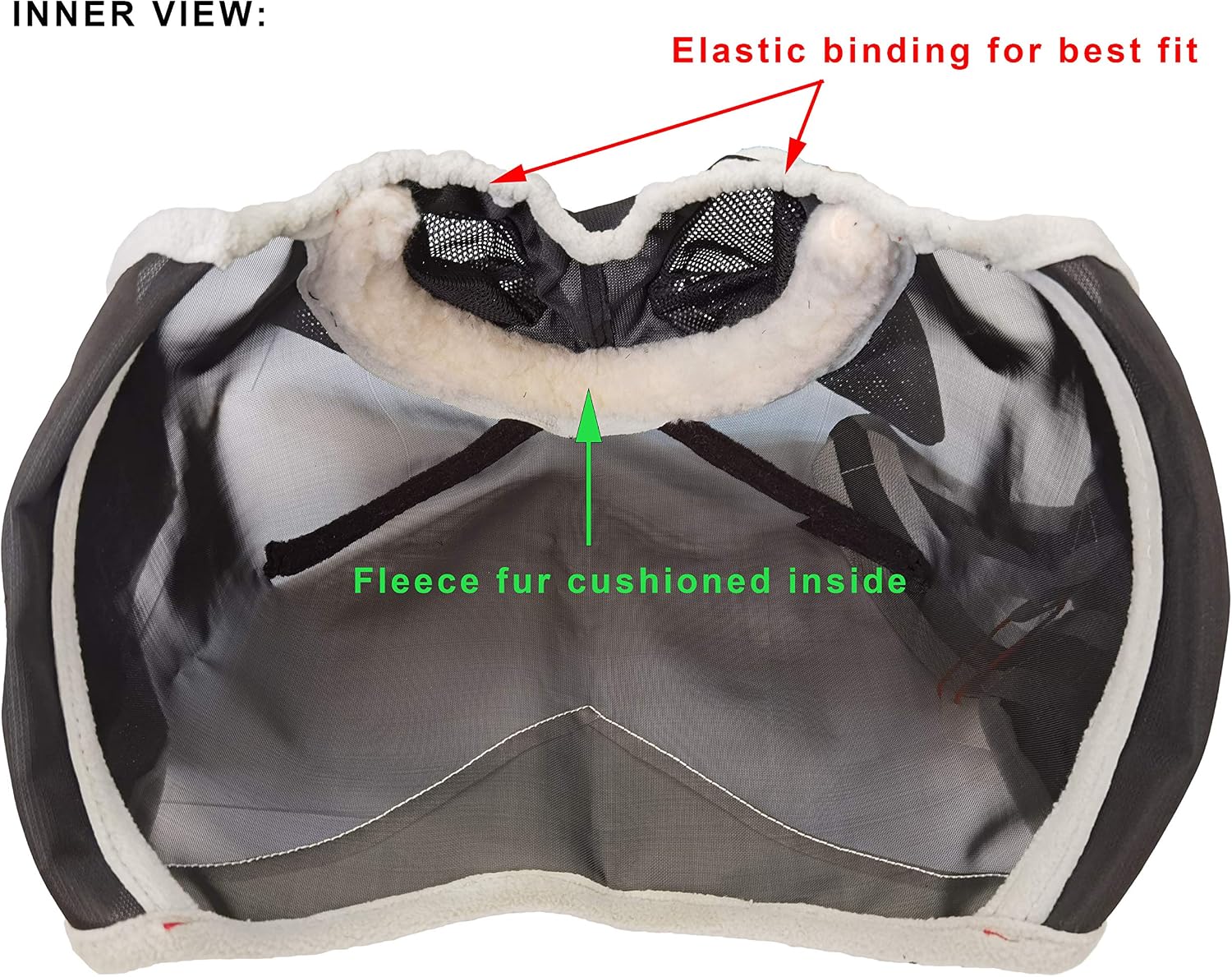 Fine mesh texture of T Teke equestrian face mask